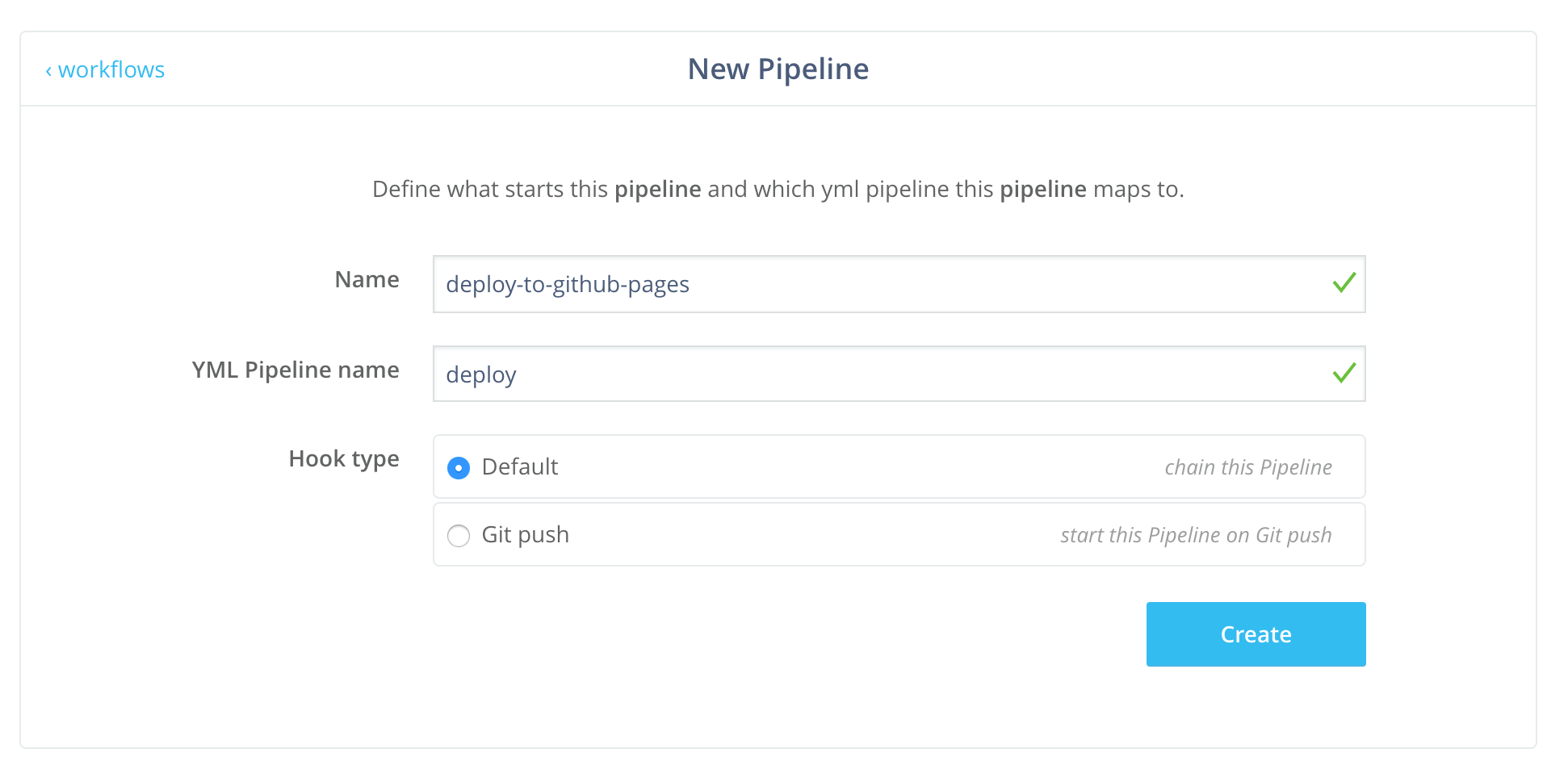 Configure pipeline